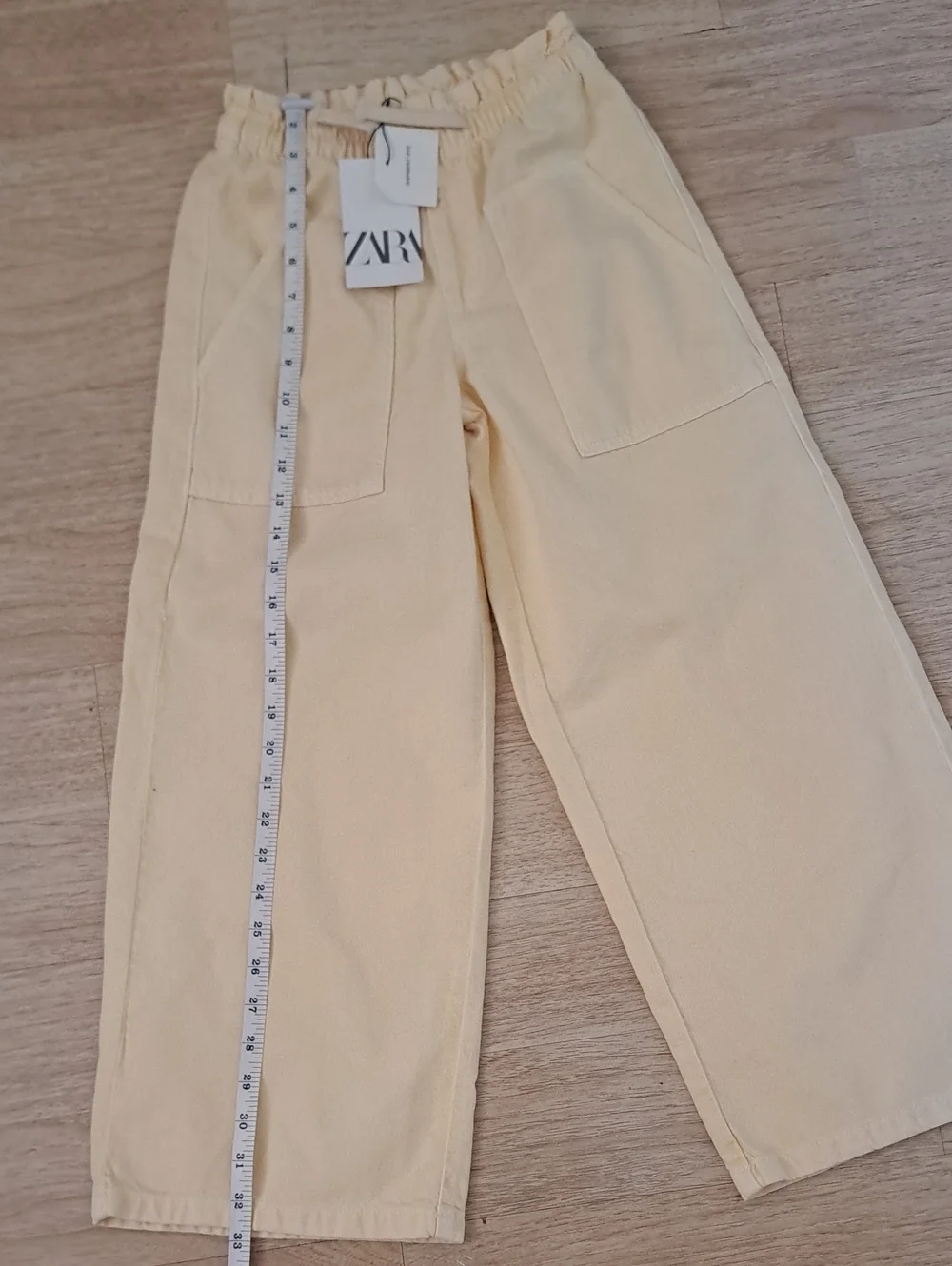 ZARA Cream Wide-Leg Drawstring Pants